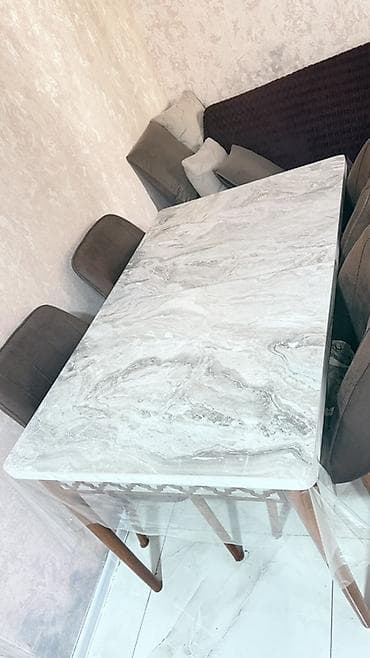 perla stul: Mətbəx üçün, Açılmayan, Dördbucaq masa, 6 stul — 3