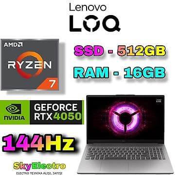 Yeni Lenovo LOQ, 15.6 ", AMD Ryzen 7, 512 GB, Ünvandan götürmə, Pulsuz çatdırılma, Ödənişli çatdırılma