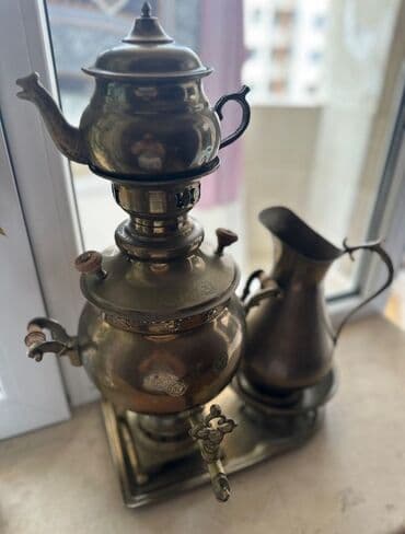 mis caydan: Çay dəsti, rəng - Qızılı, Metal — 2