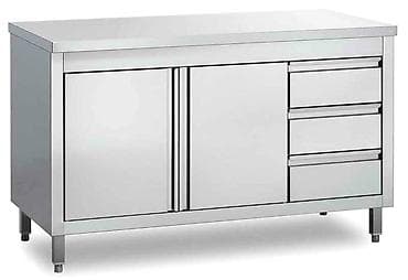 Paslanmayan poladdan mətbəx dolabı – peşəkar istifadə üçün -