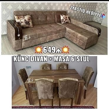 metbex mebelleri sekilleri: Yeni, Künc divan, Qonaq otağı üçün, Açılmayan — 4
