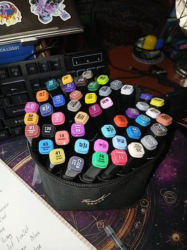 Touch Raven 48 Ədəd markerlər. Çantası ilə birliktə 48 ədədi tam