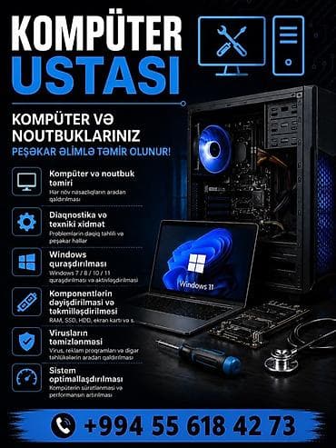 istemmis komputer: Kompüter ustası – kompüter və noutbuklarınız peşəkar əllə təmir — 1