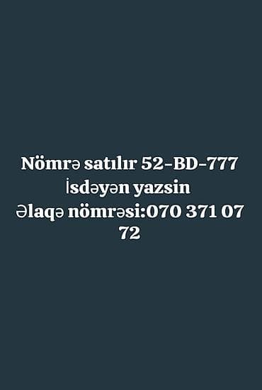disk teker mersedes: Satışda xüsusi avtomobil nömrəsi: 52-BD-777 - Üç eyni rəqəmli — 1