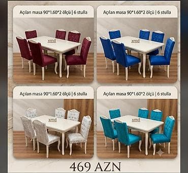 Açılan masa dəsti – 6 stul ilə - Ölçü: 90 × 160 × 2 (açılan mexanizmli lalafo.az -da Açılan masa dəsti – 6 stul ilə - Ölçü: 90 × 160 × 2 (açılan mexanizmli