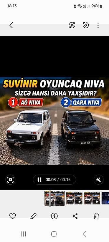 . 🚙 Suvenir Oyuncaq Niva Sizcə hansı daha yaxşıdır? 🤔 1️⃣ Ağ Niva