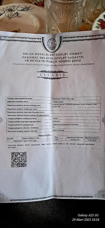 3 sot, Tikinti, Mülkiyyətçi, Kupça (Çıxarış) — 6