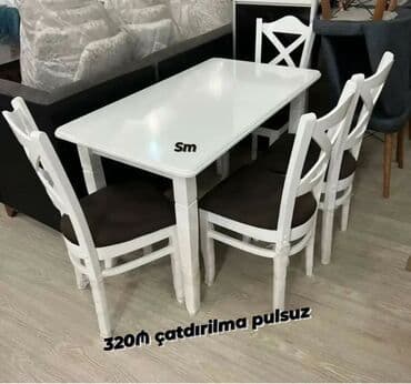 boyama seti: Mətbəx üçün, Yeni, Açılmayan, Dördbucaq masa, 4 stul — 4