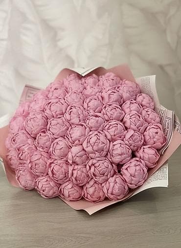 ağ gilas mürəbbəsi: Satınalma üçün əl işi süni gül buketləri - Material: atlas/saten — 5