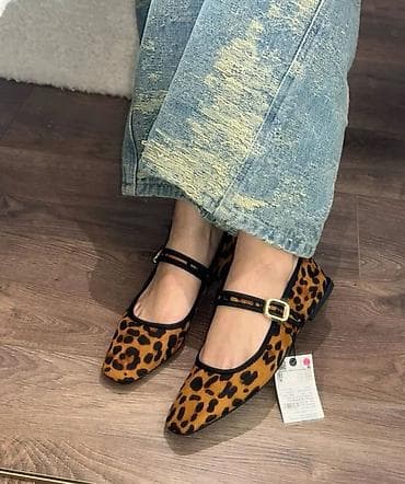 женские леопардовые туфли: Балетки, Zara, Размер: 38, цвет - Коричневый, Новый — 3