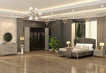 Двуспальная кровать, Трюмо, Тумба, Шкаф, Б/у at lalafo.az Двуспальная кровать, Трюмо, Тумба, Шкаф, Б/у