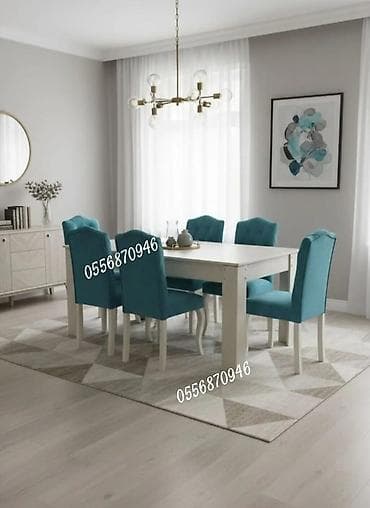 Qonaq otağı üçün, Yeni, Açılmayan, Dördbucaq masa, 6 stul — 9