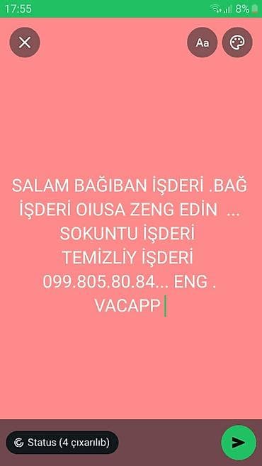 Avto xidmətlər: Bağ və həyətyanı sahələrin qulluq xidməti - Bağ işləri: ağac və — 1