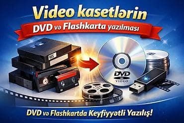 Xidmət: Köhnə video kasetlərin rəqəmsallaşdırılması Təsvir: - VHS