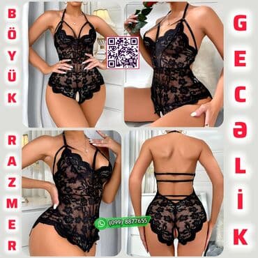 женские трусики из бамбукового волокна: Özəl yerləri açıq gecəlik ▪️Plus size (böyük ölçü) Xaricdən sifarişlə — 1