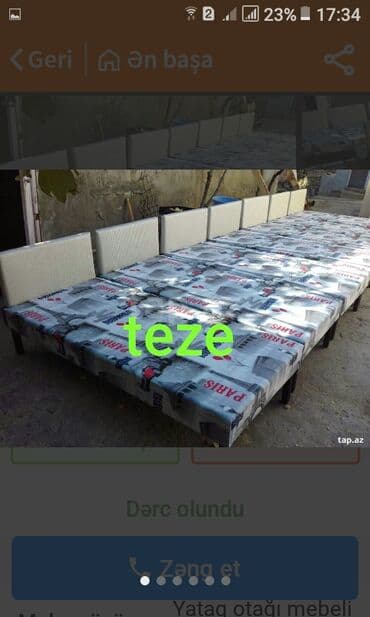 krovat: Yeni, Təknəfərlik çarpayı — 1