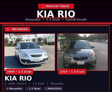 tofas satilir: Kia Rio: 1.5 l | 2010 il Hetçbek — 1