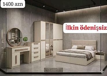 Müasir yataq otağı dəsti – krem/bej tonlarda minimalist dizayn