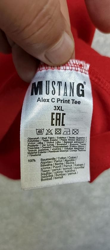 Мужская футболка, Mustang, 3XL, цвет - Красный — 5
