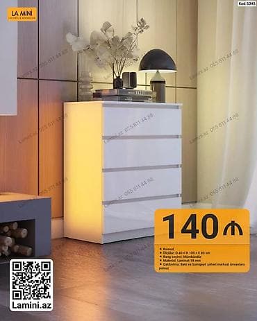 taxta komod: La Mini – Komod - Ölçülər: D 40 × H 100 × E 80 sm - Rəng seçimi — 1