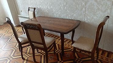 stulla: İşlənmiş, Kvadrat masa, 4 stul — 3