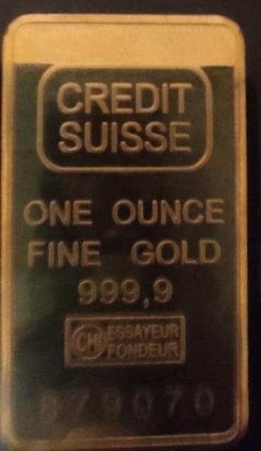 Digər aksesuarlar: Məhsul: Credit Suisse külçəsi - Marka və istehsalçı damğası: Credit — 2