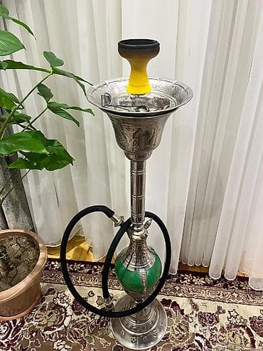 tap az qəlyan: Nərgilə (şüşəsi yaşıl, metal gövdəli) - Klassik dizayn nərgilə - — 2