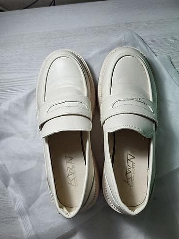 deri canta: Qadın loaferləri – GeLeiLa - Model: GeLeiLa loafer - Rəng: krem/ağ - — 6