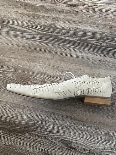 kis: Məhsul: Ağ rəngli kişi ayaqqabısı - Material: Təbii dərini xatırladan — 3