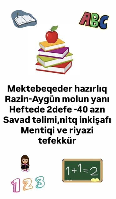 Repetitorlar: Məktəbəqədər və ibtidai sinif hazırlığı, Azərbaycan dili, Fərdi — 1