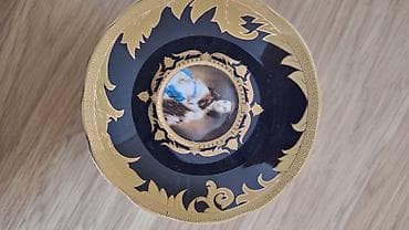 ağ xalca: Qab-qacaq dəsti – dekorativ boşqab və qabaq - Şəffaf şüşə — 3