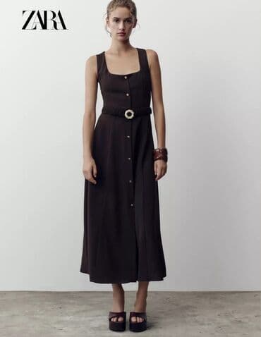 изготовление значков на заказ: Повседневное платье, Миди, Zara, M — 1