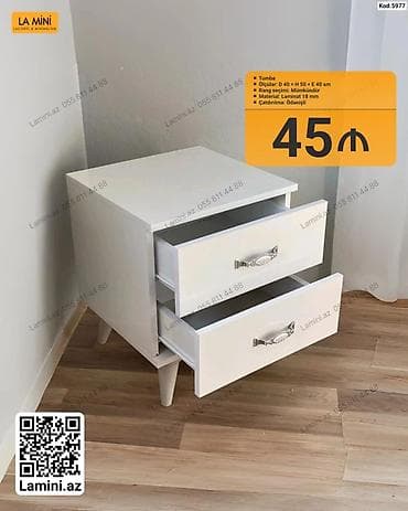 Tumba – minimal dizaynlı, 2 çekmecəli - Ölçülər: D 40 × H 50 × E 40 sm lalafo.az -da Tumba – minimal dizaynlı, 2 çekmecəli - Ölçülər: D 40 × H 50 × E 40 sm