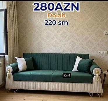 limon sam agaci: Məhsul: Yaşıl-ağ rəng kombinində divan - Üst hissə: tünd yaşıl — 1