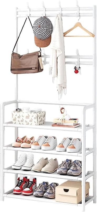 dolablar: Açıq rəngdə çoxfunksiyalı dəhliz təşkilatçısı – asılqan + ayaqqabılıq — 4