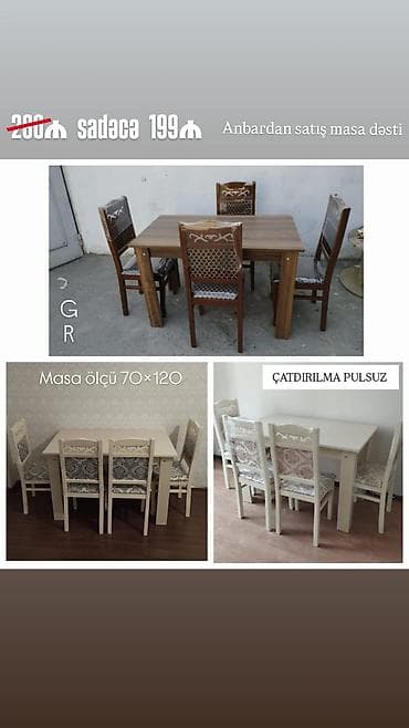 Mətbəx üçün, Açılmayan, Dördbucaq masa, 4 stul lalafo.az -da Mətbəx üçün, Açılmayan, Dördbucaq masa, 4 stul