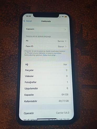 ariston 50 lt: IPhone X, 64 GB, Space Gray, Zəmanət — 3