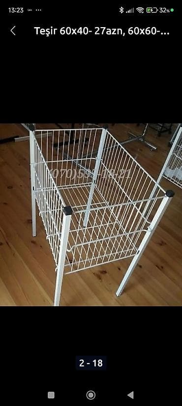 geyim vitrin: Mağaza və anbarlar üçün metal tel səbət/teşhir stendi. - Material — 1