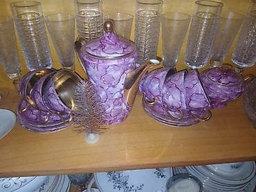 cay servis: Çay dəsti, rəng - Bənövşəyi, Keramika — 3