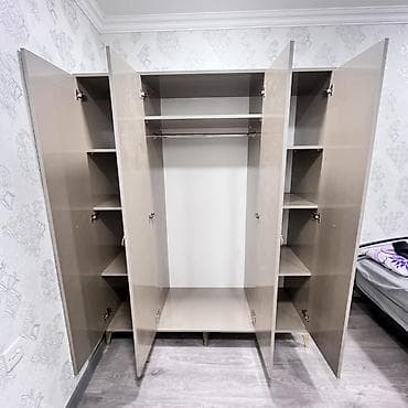 şkaf plastik: Yeni, 4 qapılı, Güzgülü, Boz, Digər material, Açılan, Düz dolab — 2