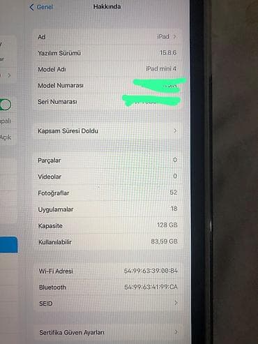 planset: Apple iPad mini 4, 7,9", 128 GB — 2