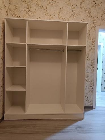 paltar rəfi: Yeni, 4 qapılı, Güzgülü, Ağ, Digər material, Açılan, Düz dolab — 3