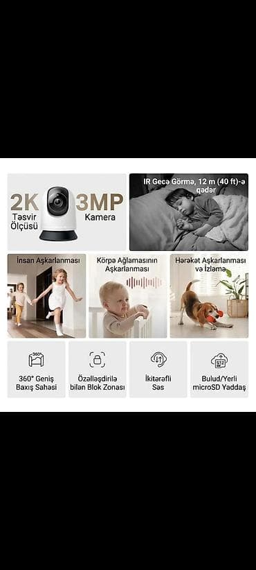 Mercusys MC210 Pan/Tilt Home Security Wi‑Fi Kamera - 2K (QHD) görüntü — 7