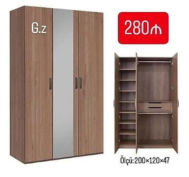 lalafo taxt: 3 qapılı, Qəhvəyi, Taxta, Açılan, Düz dolab — 1