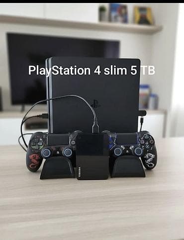 PlayStation 4 slim Praşifka 5TB Yaddaş 120 oyun Daşima çantasıyla