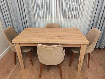 Для гостиной, Новый, Нераскладной, Прямоугольный стол, 4 стула