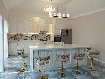 Premium mətbəx dəsti və ada masa komplekti - Klassik üslubda dizayn