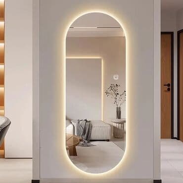 Güzgü Divar üçün, Oval, Arxa işıqlı