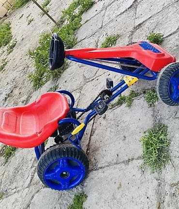 ox ve yay satisi: Uşaq pedallı kart – TOYS 88 SPEEDCAR - Rəng: qırmızı-göy - — 2