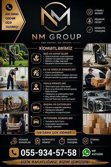 Digər xidmətlər: NM GROUP – Hər xidmət, bir ünvanda! Xidmətlər: - Bağ və həyət işləri — 3